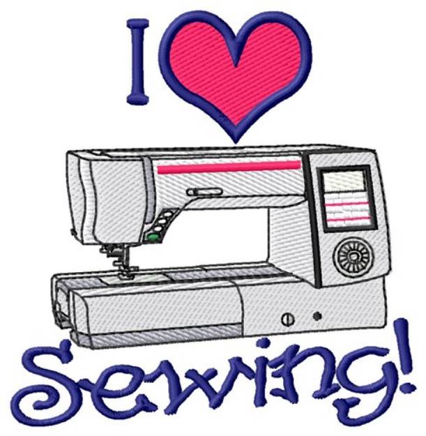 Picture of I Love Sewing Machine Embroidery Design