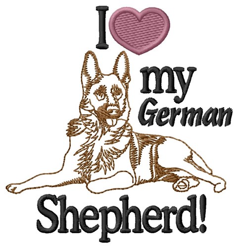 I Love Shepherd Machine Embroidery Design