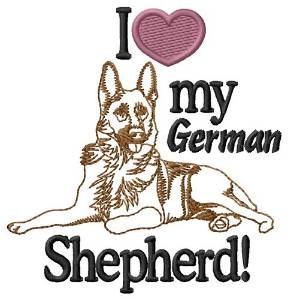 Picture of I Love Shepherd Machine Embroidery Design