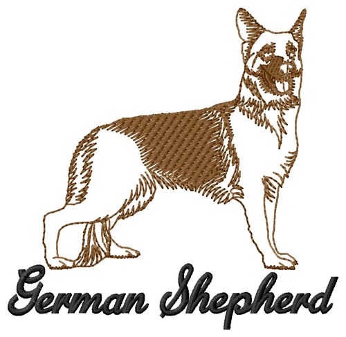 German Shepherd Outline Machine Embroidery Design