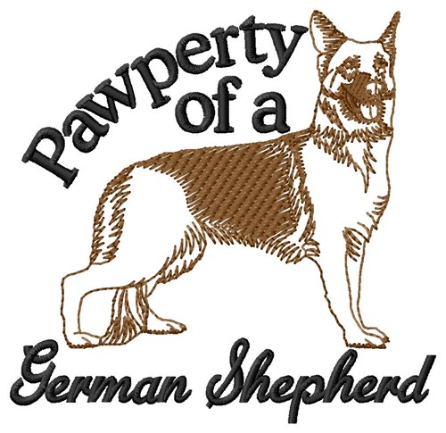 Pawperty Of Shepherd Machine Embroidery Design