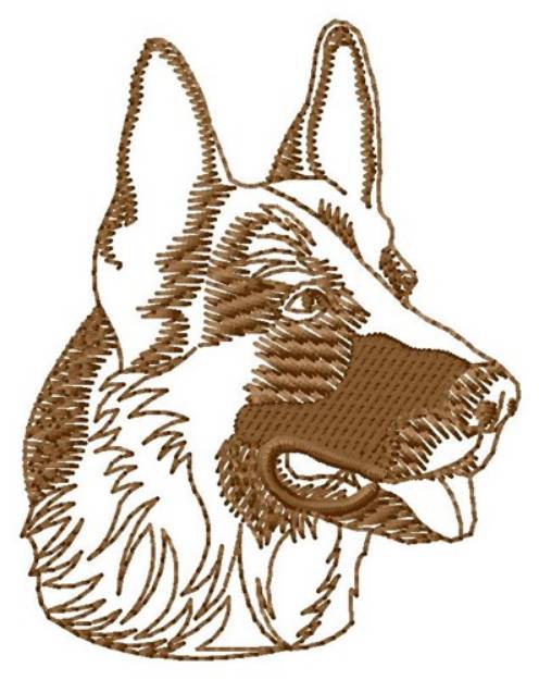 Picture of Shepherd Head Outline Machine Embroidery Design