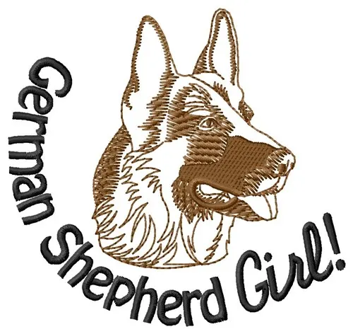 German Shepherd Girl Machine Embroidery Design