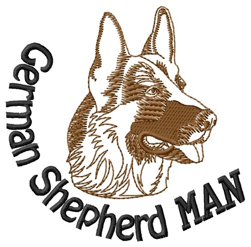 German Shepherd Man Machine Embroidery Design
