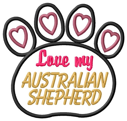 Australian Shepherd Machine Embroidery Design