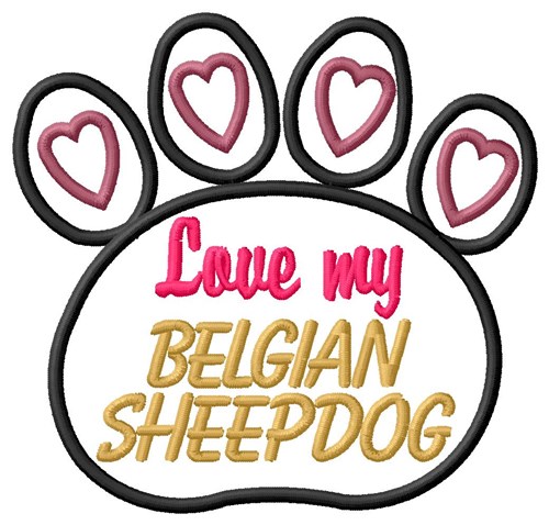 Belgian Sheepdog Machine Embroidery Design