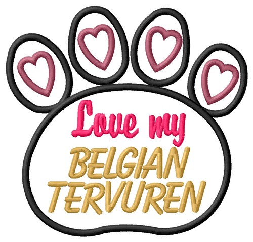 Belgian Tervuren Machine Embroidery Design