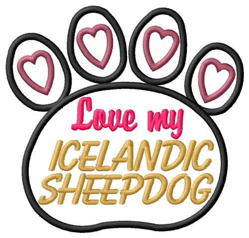 Icelandic Sheepdog Machine Embroidery Design