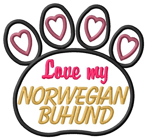 Norwegian Buhund Machine Embroidery Design