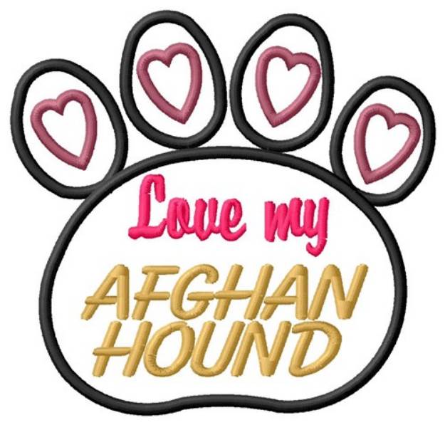 Picture of Afghan Hound Machine Embroidery Design
