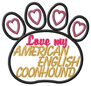 Picture of American English Coonhound Machine Embroidery Design