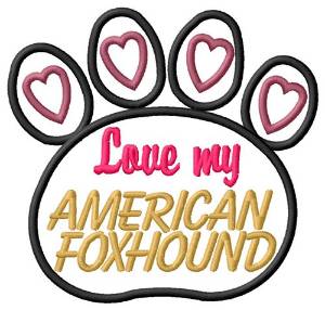 Picture of American Foxhound Machine Embroidery Design