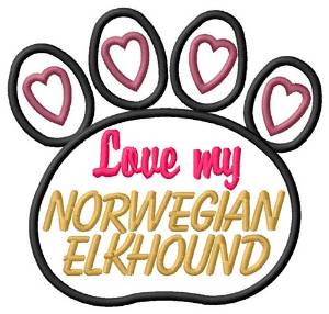 Picture of Norwegian Elkhound Machine Embroidery Design