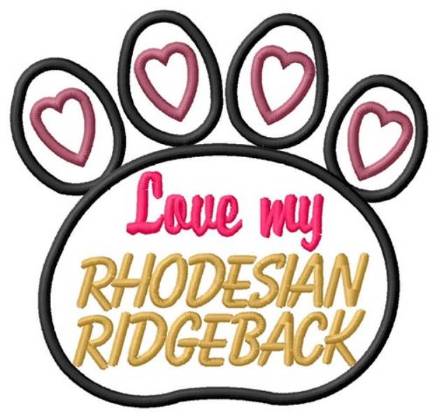 Picture of Rhodesian Ridgeback Machine Embroidery Design