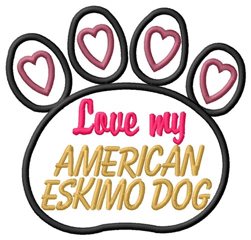 American Eskimo Machine Embroidery Design