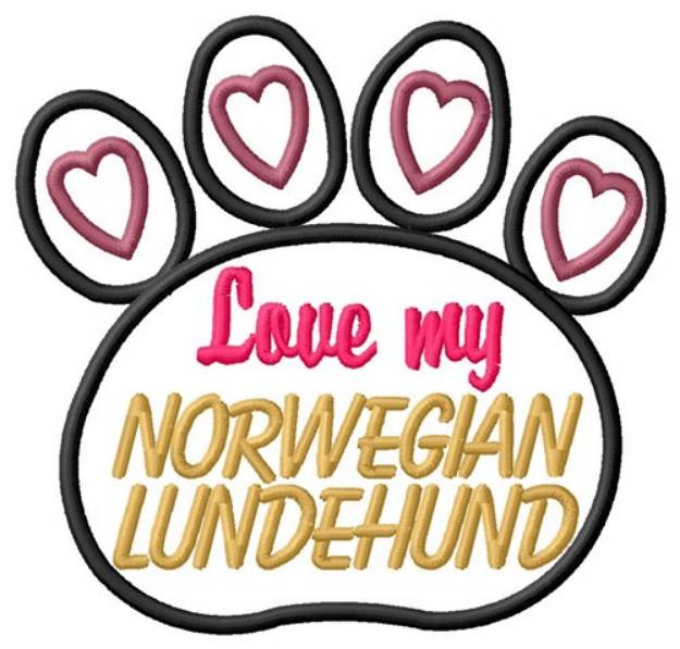 Picture of Norwegian Lundehund Machine Embroidery Design