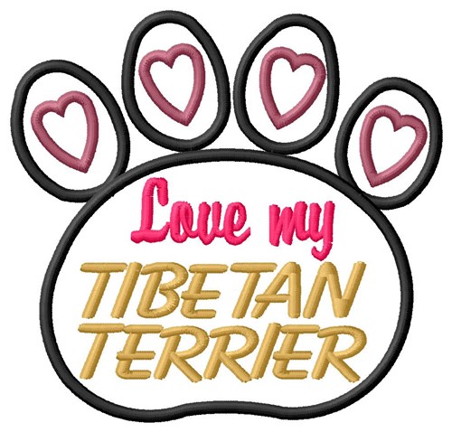 Tibetan Terrier Machine Embroidery Design