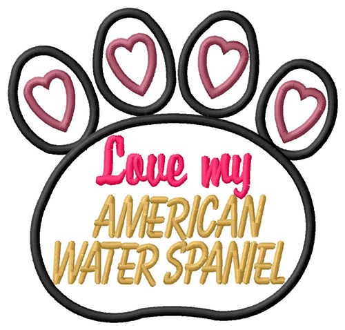 American Water Spaniel Machine Embroidery Design