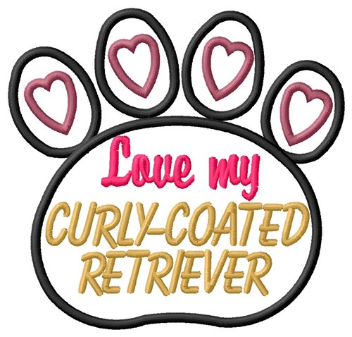 Curly-Coated Retriever Machine Embroidery Design