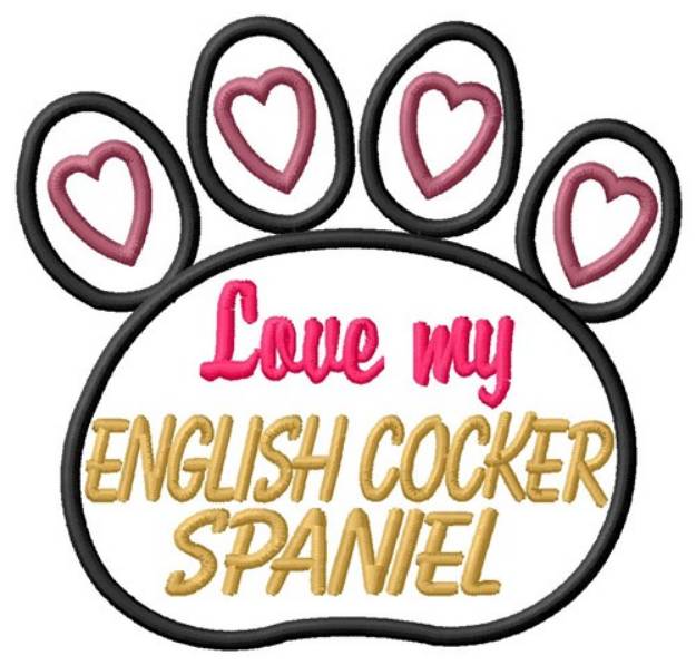 Picture of English Cocker Spaniel Machine Embroidery Design