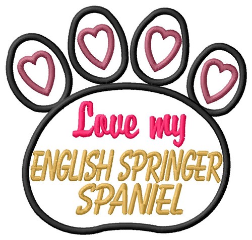 English Springer Spaniel Machine Embroidery Design
