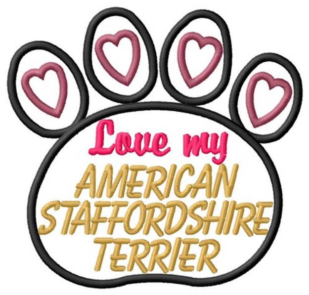 Picture of American Staffordshire Terrier Machine Embroidery Design