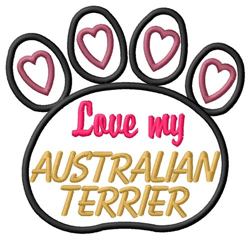Australian Terrier Machine Embroidery Design