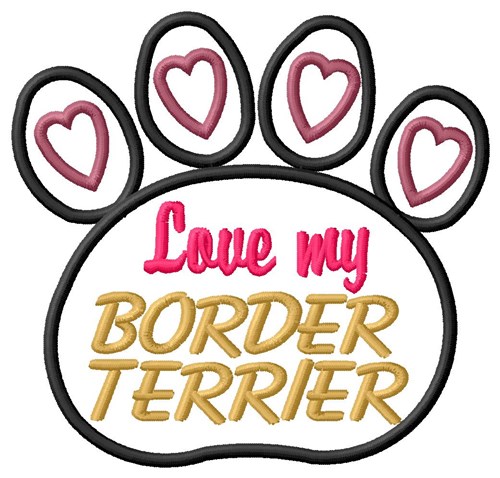 Border Terrier Machine Embroidery Design