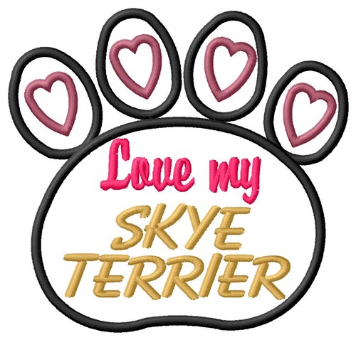 Skye Terrier Machine Embroidery Design