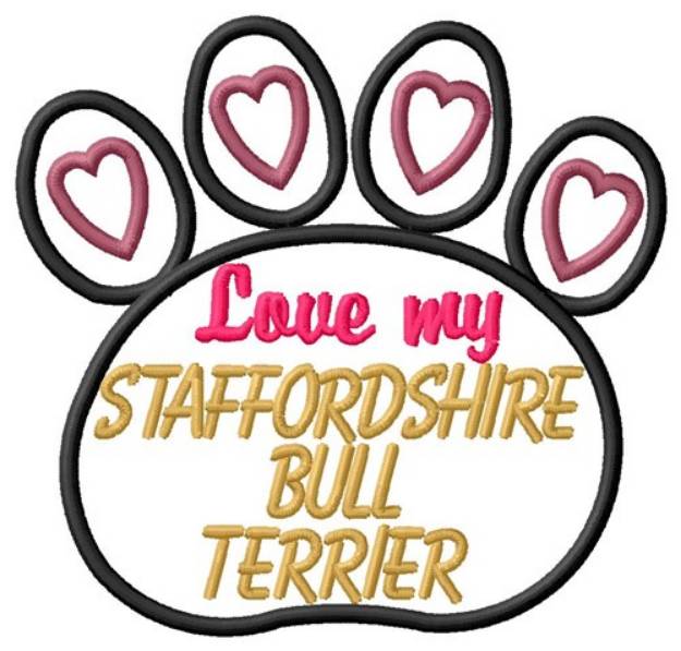 Picture of Staffordshire Bull Terrier Machine Embroidery Design