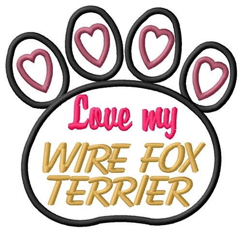 Wire Fox Terrier Machine Embroidery Design