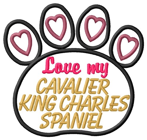 Cavalier King Charles Spaniel Machine Embroidery Design