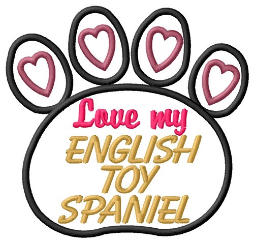 English Toy Spaniel Machine Embroidery Design