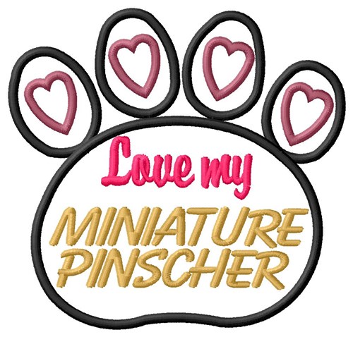 Miniature Pinscher Machine Embroidery Design