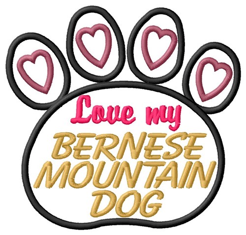 Bernese Mountain Dog Machine Embroidery Design