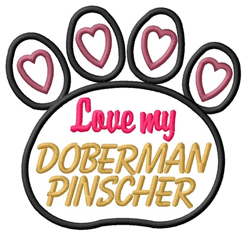 Doberman Pinscher Machine Embroidery Design