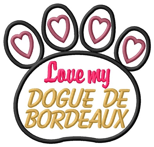 Dogue de Bordeaux Machine Embroidery Design