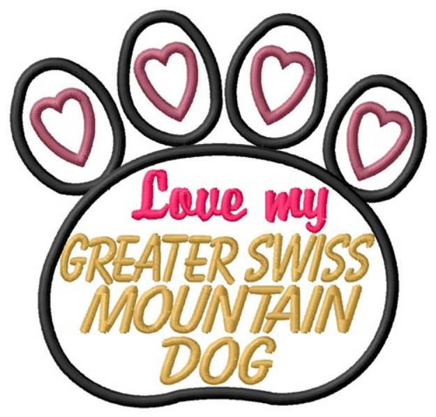 Picture of Greater Swiss Mountain Dog Machine Embroidery Design