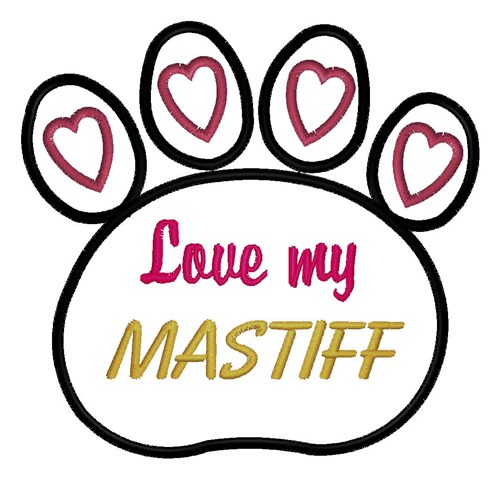 Mastiff Machine Embroidery Design
