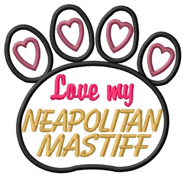 Picture of Neapolitan Mastiff Machine Embroidery Design