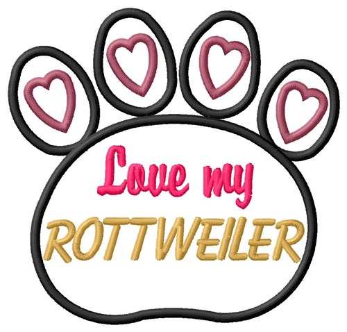 Rottweiler Machine Embroidery Design