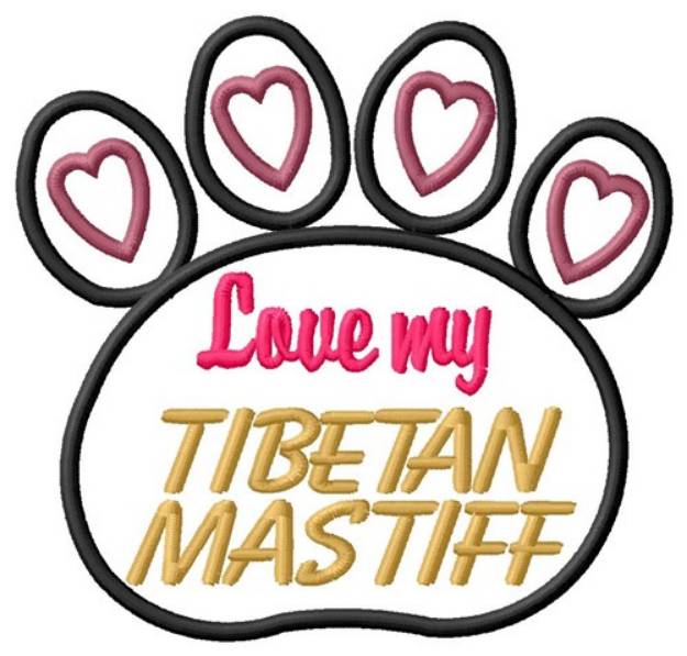 Picture of Tibetan Mastiff Machine Embroidery Design