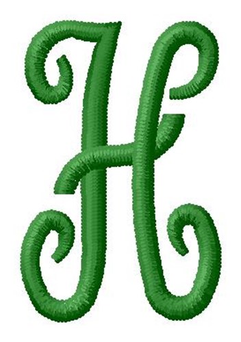 Laurel Monogram Alphabet H Machine Embroidery Design