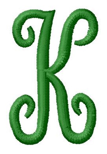 Laurel Monogram Alphabet K Machine Embroidery Design