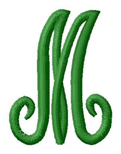 Laurel Monogram Alphabet M Machine Embroidery Design