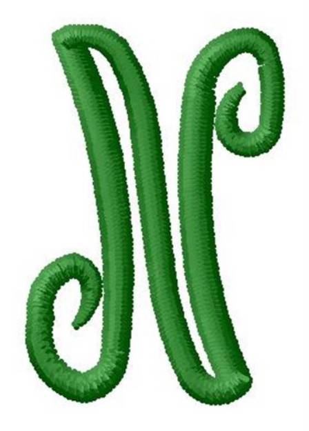 Picture of Laurel Monogram Alphabet N Machine Embroidery Design