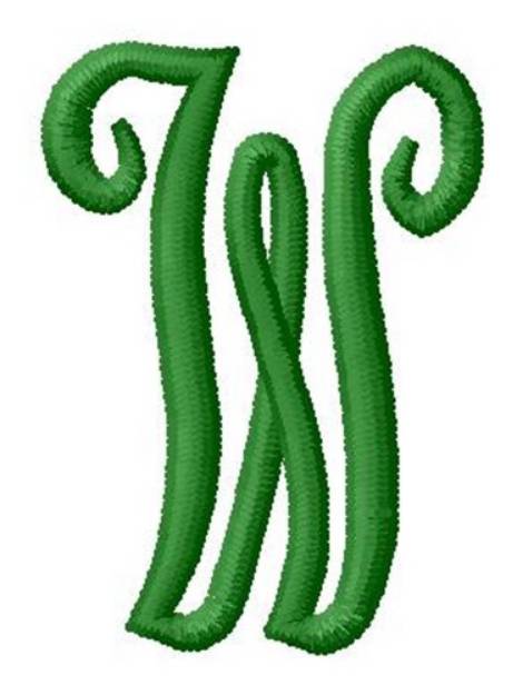 Picture of Laurel Monogram Alphabet W Machine Embroidery Design