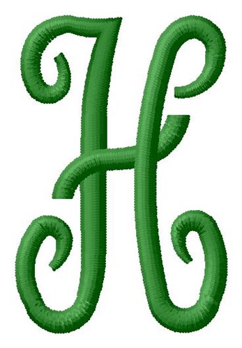 Laurel Wreath Monogram H Machine Embroidery Design