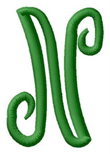 Picture of Laurel Wreath Monogram N Machine Embroidery Design