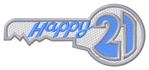 Happy 21 Machine Embroidery Design